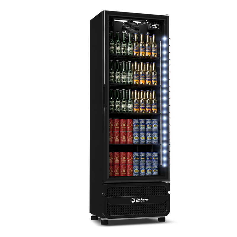 cervejeira imbera 393 litros preta porta de vidro full black