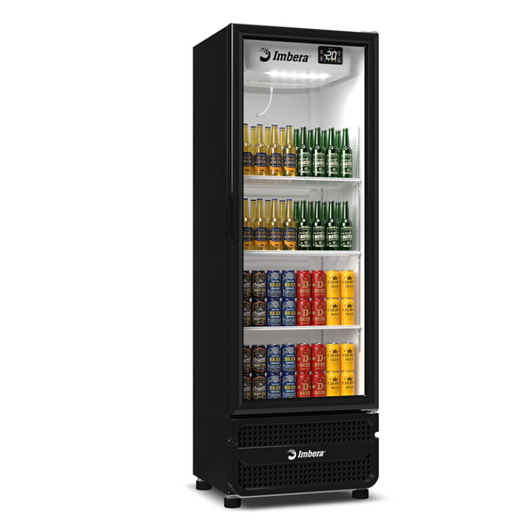 Cervejeira 485 litros porta de vidro preta padrao imbera
