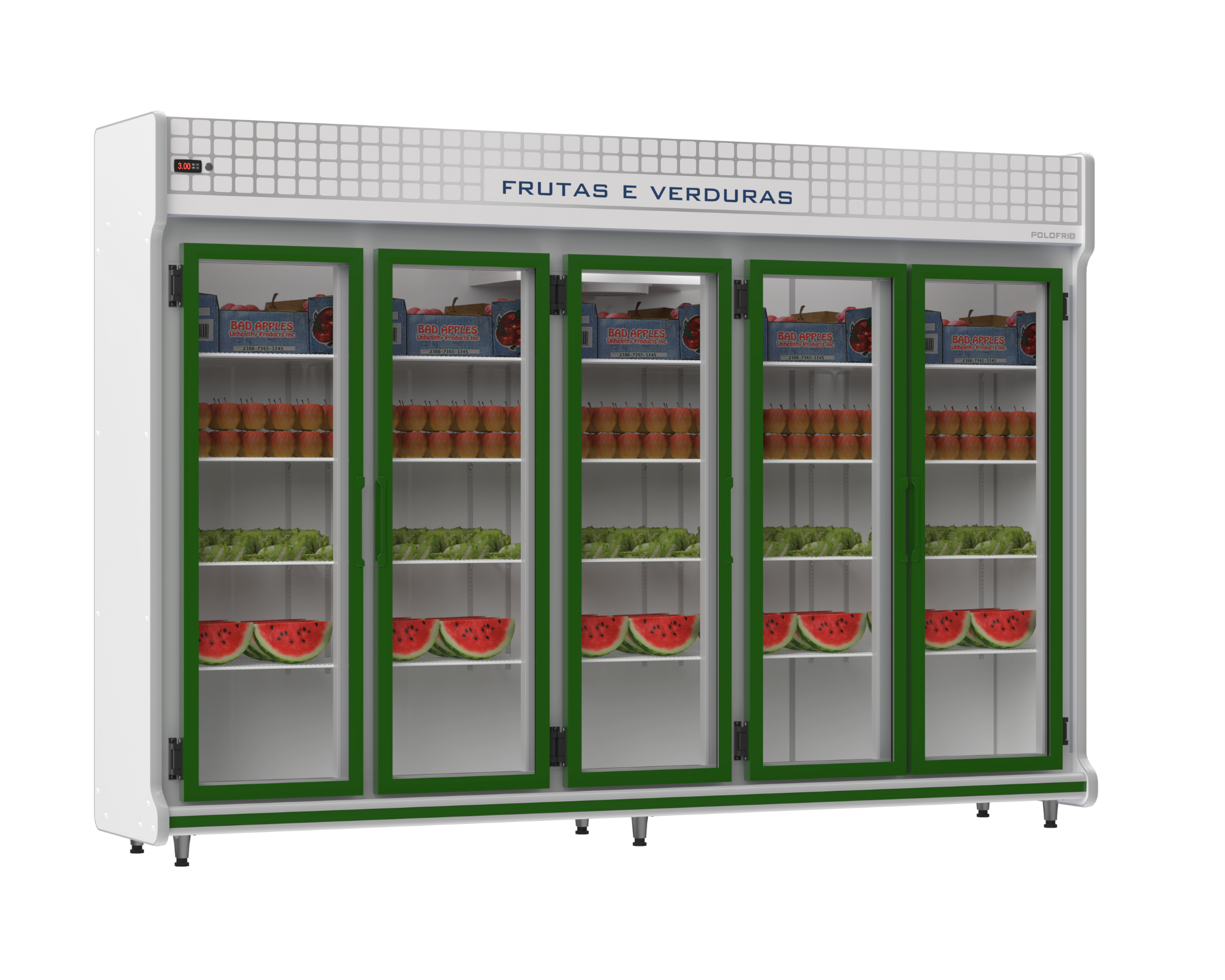 frutas e verduras 5 portas cinza polofrio
