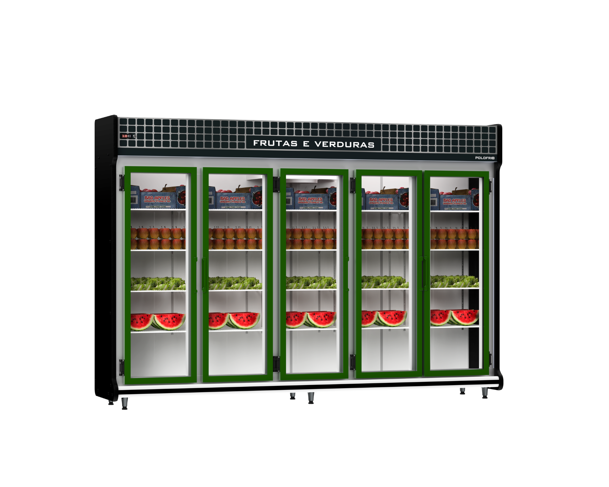 geladeira polofrio 5 portas preta frutas e legumes