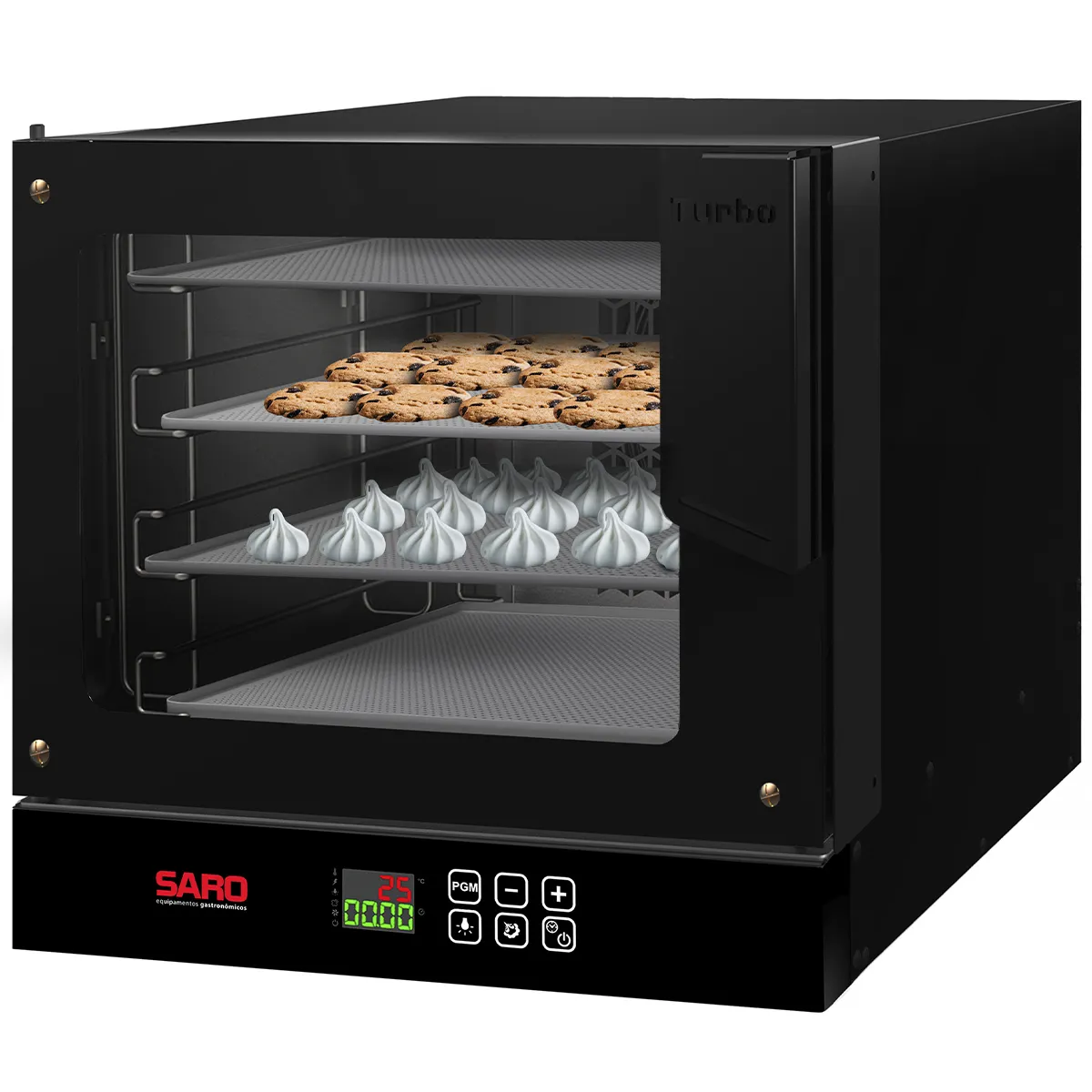 Forno Turbo digital eletrico 4 esteiras 220 v saro